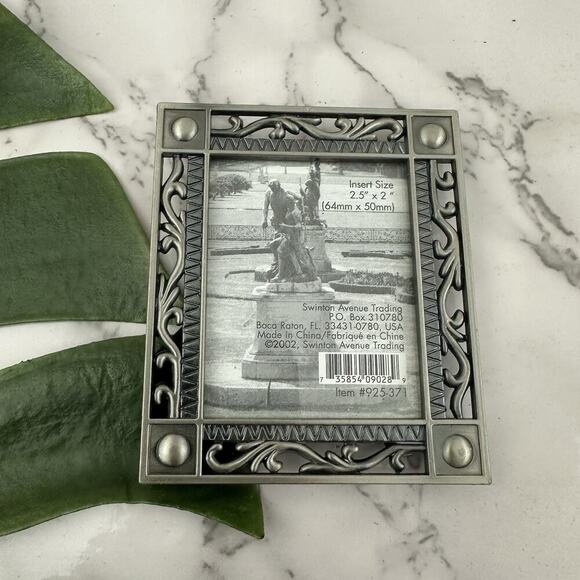 Vintage Y2k Silver Tone Floral Scroll Metal Picture Frame Mini Cottagecore - Picture 2 of 3